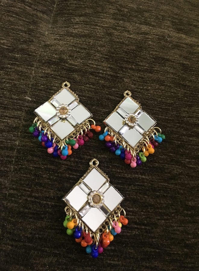 DaSync SYNC Golden Buttons for Kurtis Real Mirror Buttons Multicolour Beads Clothes Kurta Women Girl Metal Button Jewellery Imitation Hanging latkan Dress Lehenga Tassel Decoration Fringe Fancy Stylish DIY - Image 3